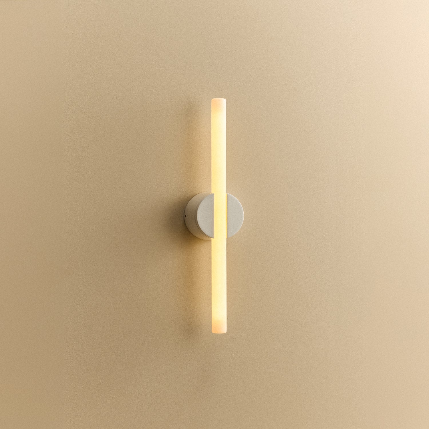 Tala Kilter 2.0 Wall Light in White shown illuminated (view 3)