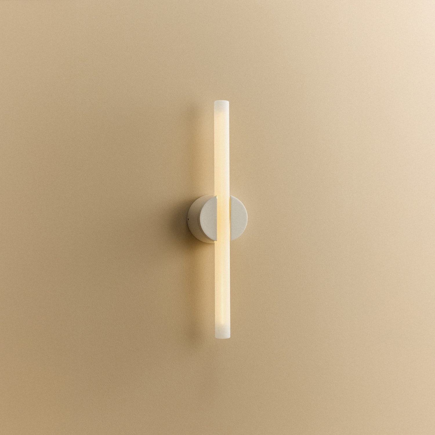 Tala Kilter 2.0 Wall Light in White shown illuminated (view 4)