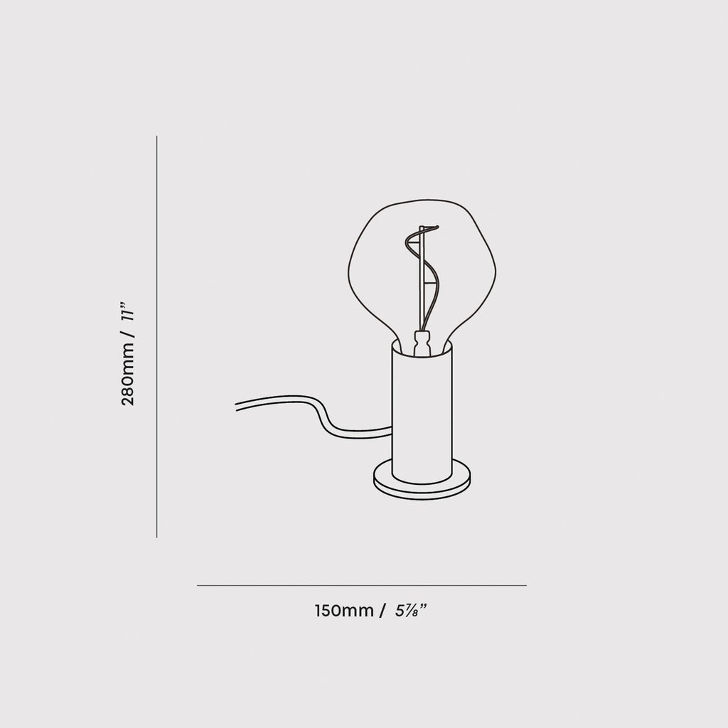 Tala Knuckle Table Lamp in Walnut + Voronoi I dimensions diagram