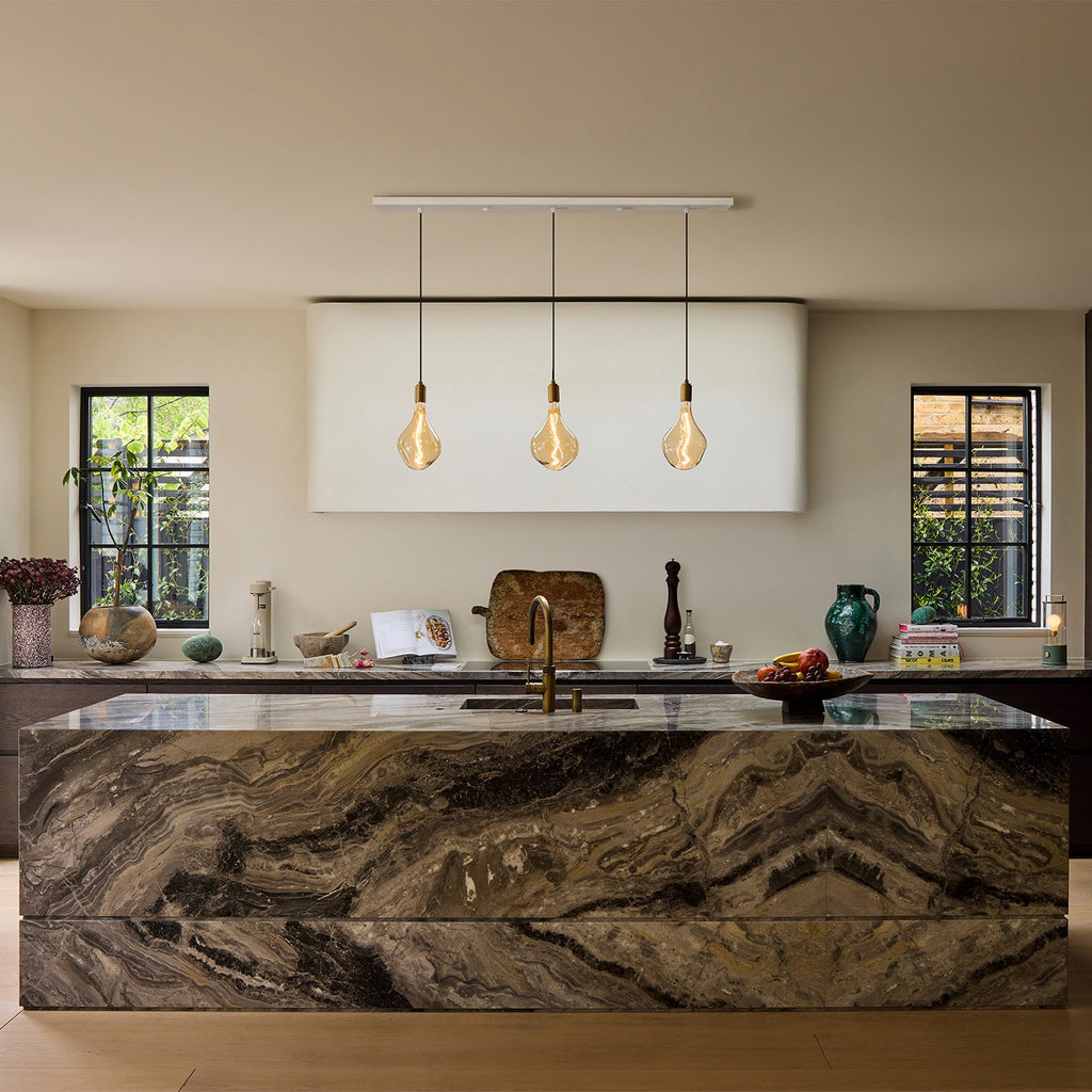Tala Linear Triple Pendant in Brass