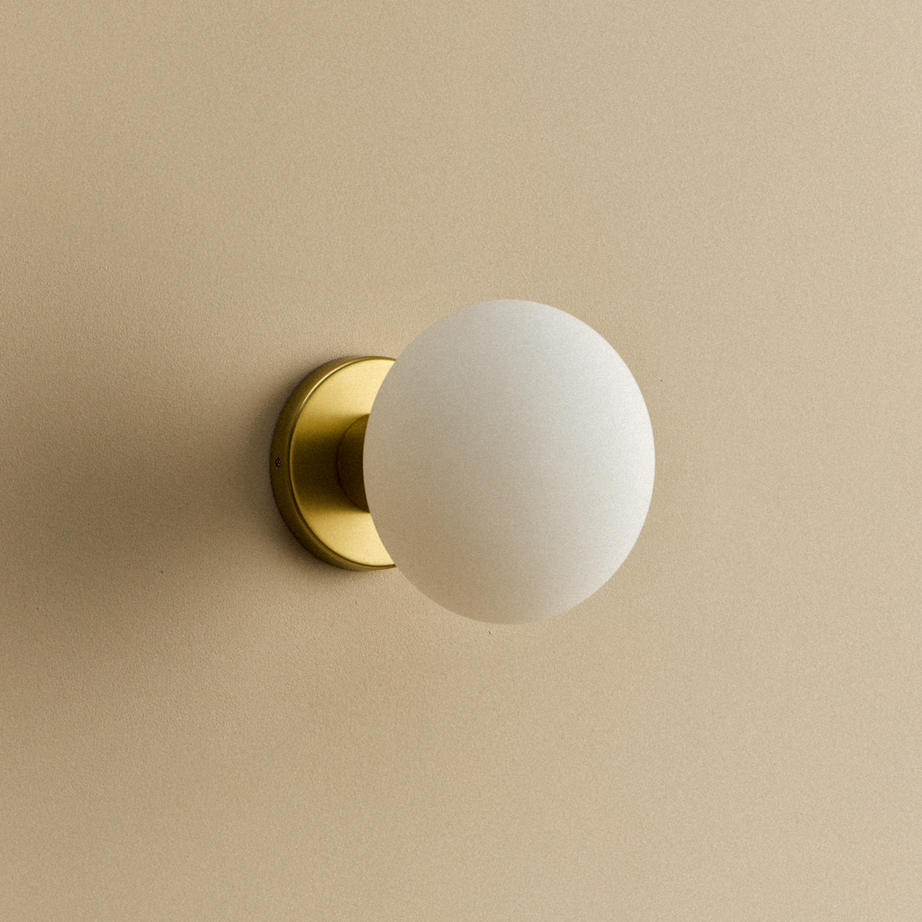 Tala Lochan Wall Light in Brass + Oval shown unlit