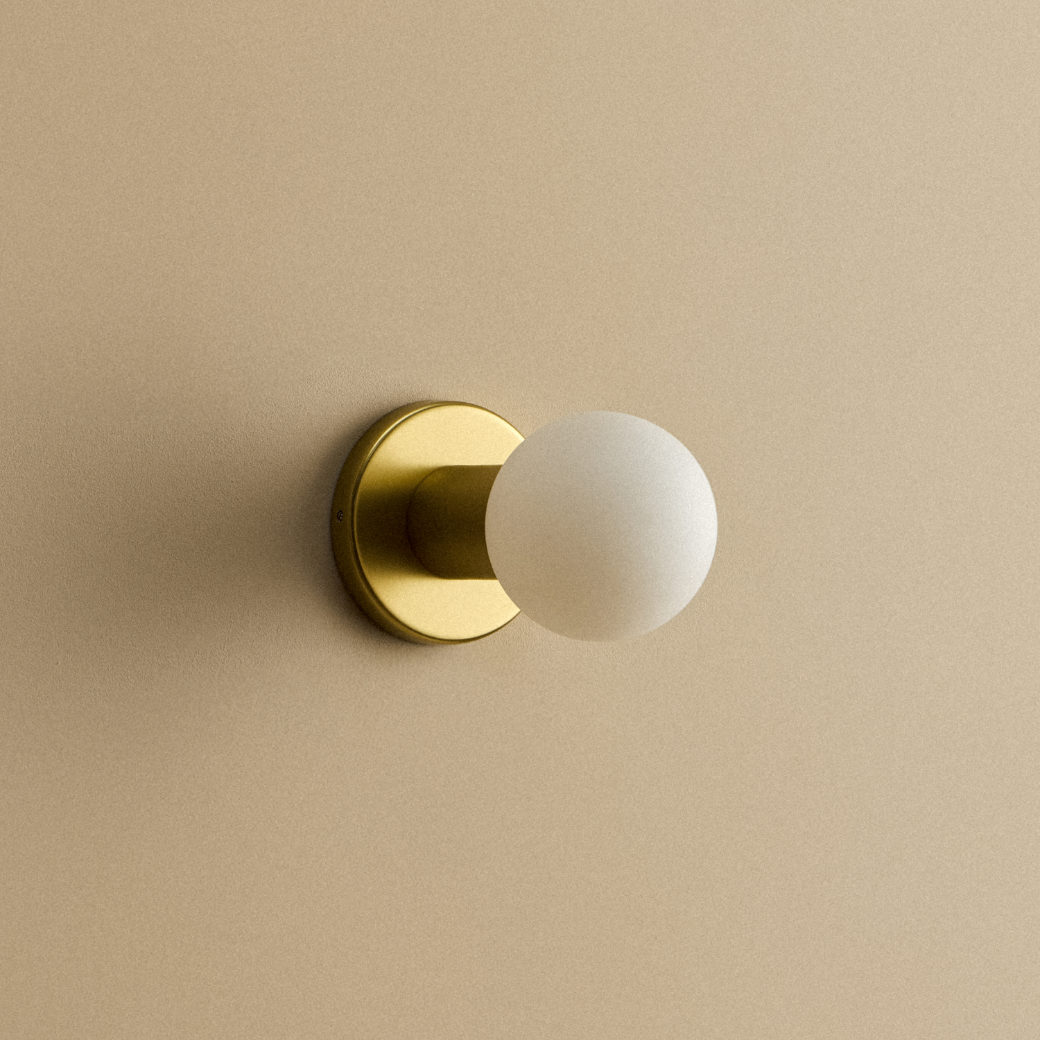 Tala Lochan Wall Light in Brass + Sphere III shown unlit