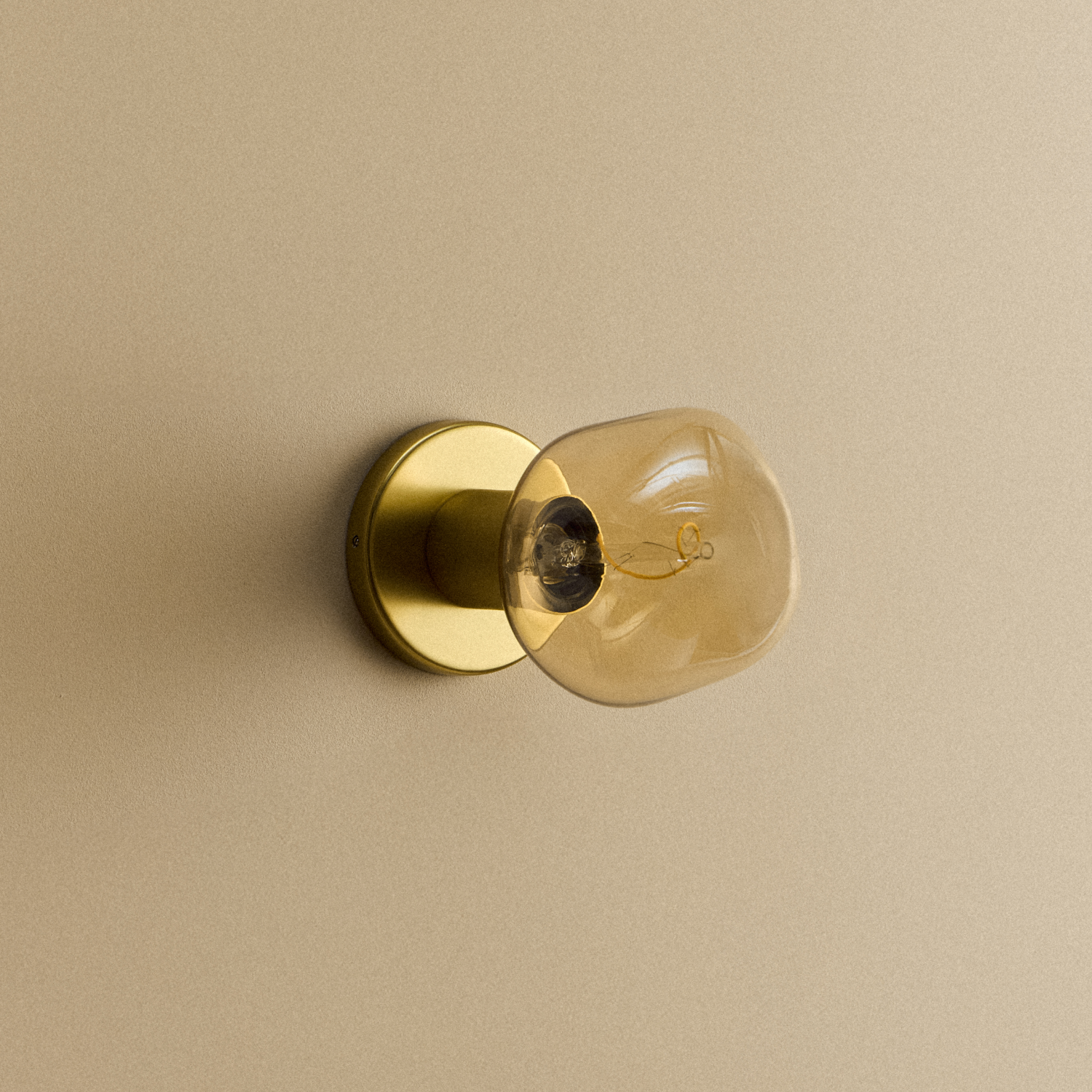 Tala Lochan Wall Light in Brass + Voronoi I shown unlit