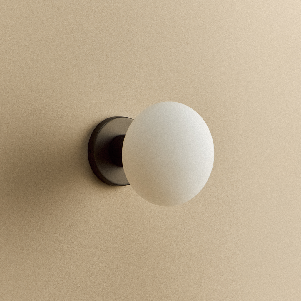 Tala Lochan Wall Light in Graphite + Oval Dim to Warm shown unlit