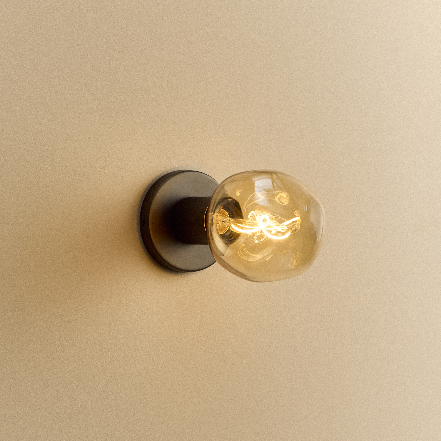 Tala Lochan Wall Light in Graphite + Voronoi I shown illuminated