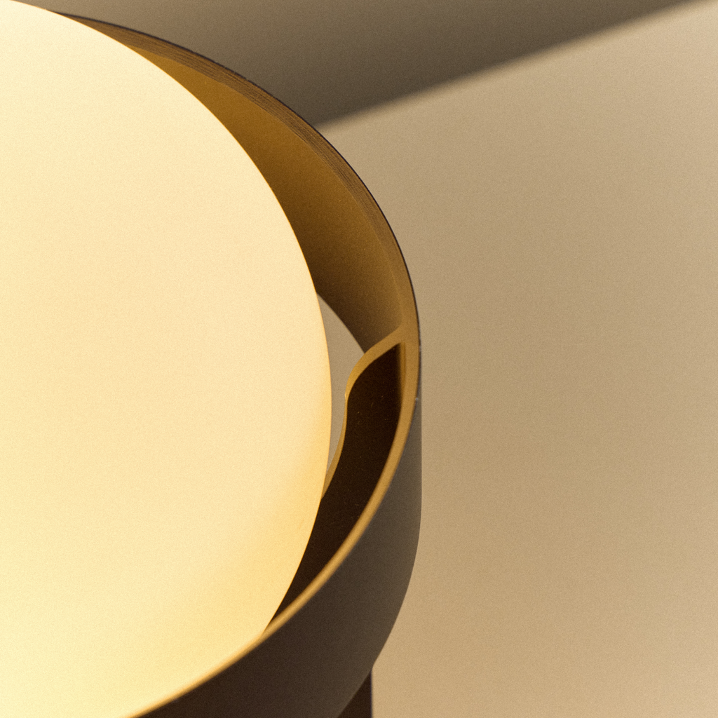 Tala Loop Table Lamp in Dark Grey + Sphere IV close-up detail of the finish