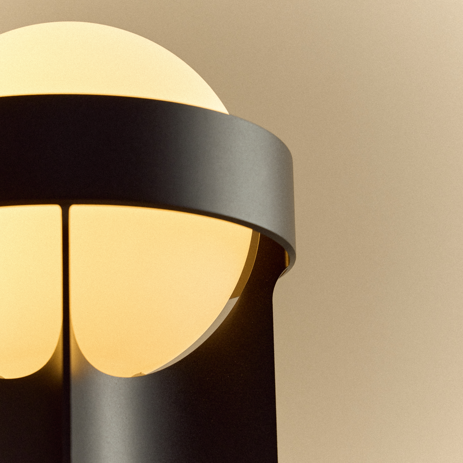Tala Loop Table Lamp in Dark Grey + Sphere IV close-up detail of the finish (view 2)