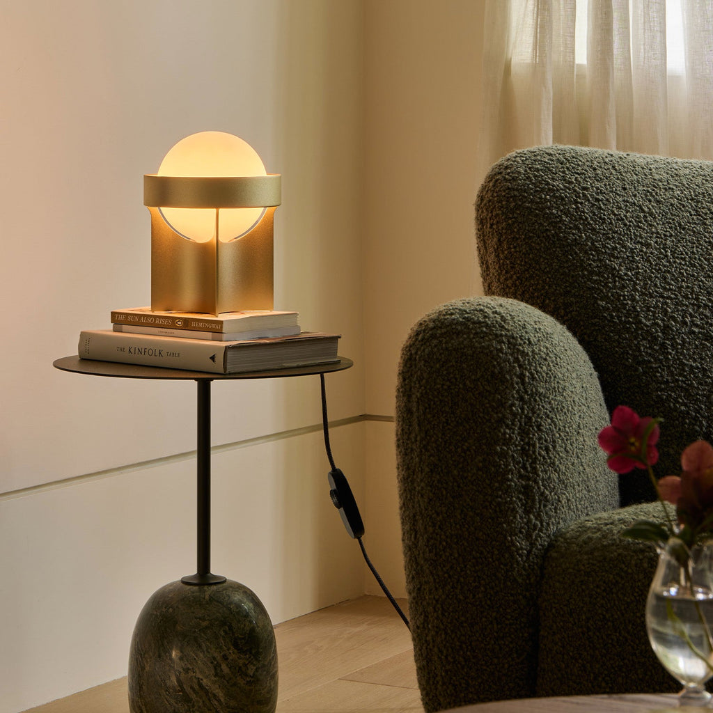 Tala Loop Table Lamp in Gold + Sphere IV