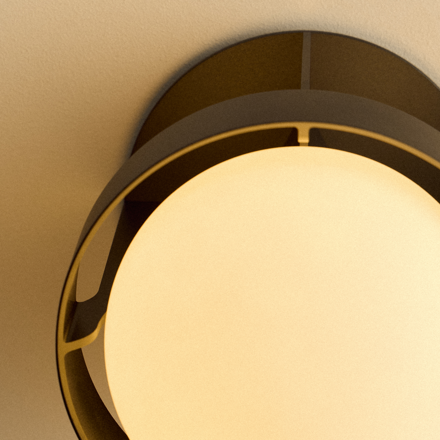 Tala Loop Wall Light in Dark Grey + Sphere IV close-up detail of the finish