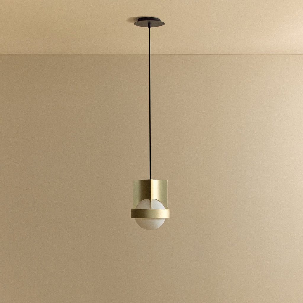 Tala Loop Single Pendant in Gold + Sphere IV shown unlit