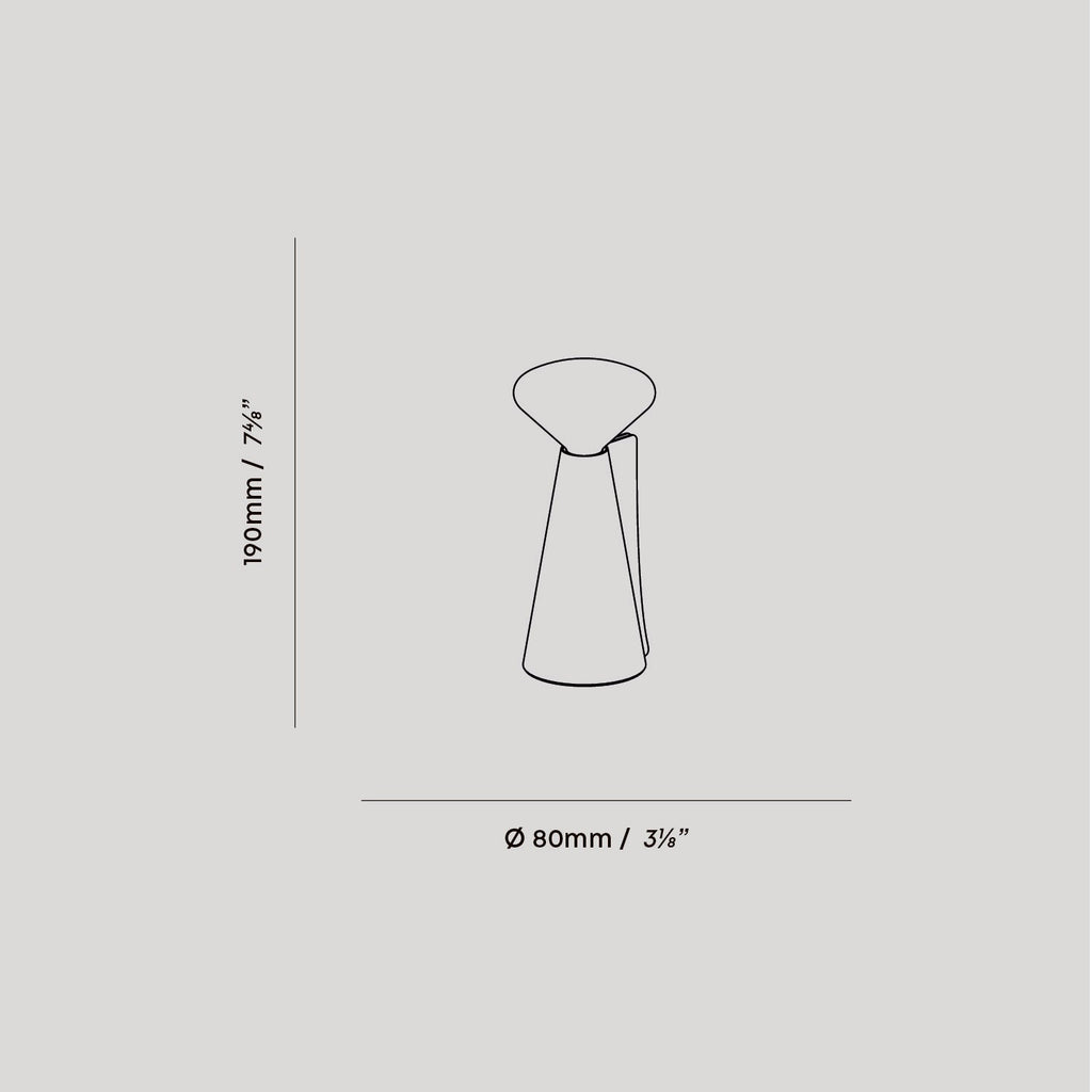 Tala Mantle Portable Lamp in Cobalt Blue dimensions diagram