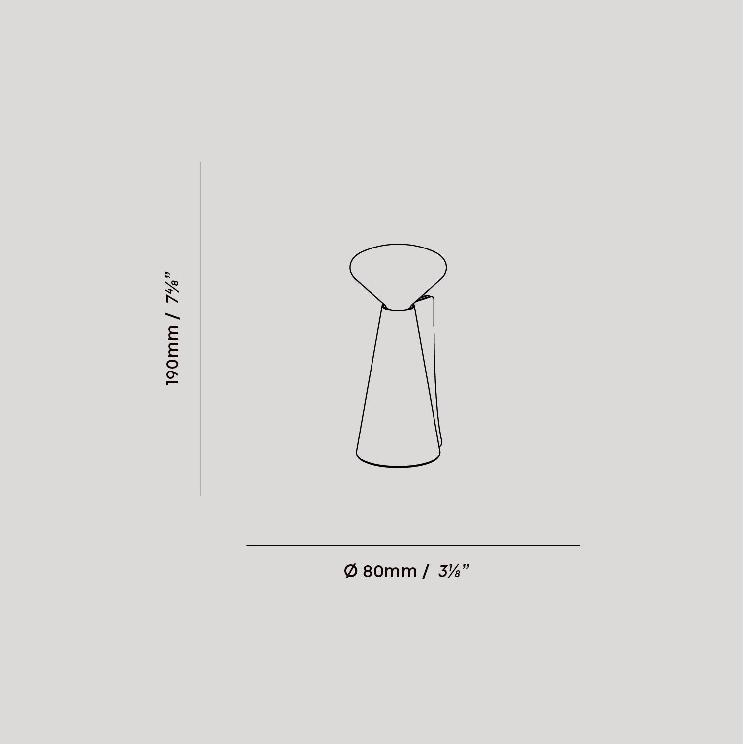 Tala Mantle Portable Lamp in Cobalt Blue dimensions diagram