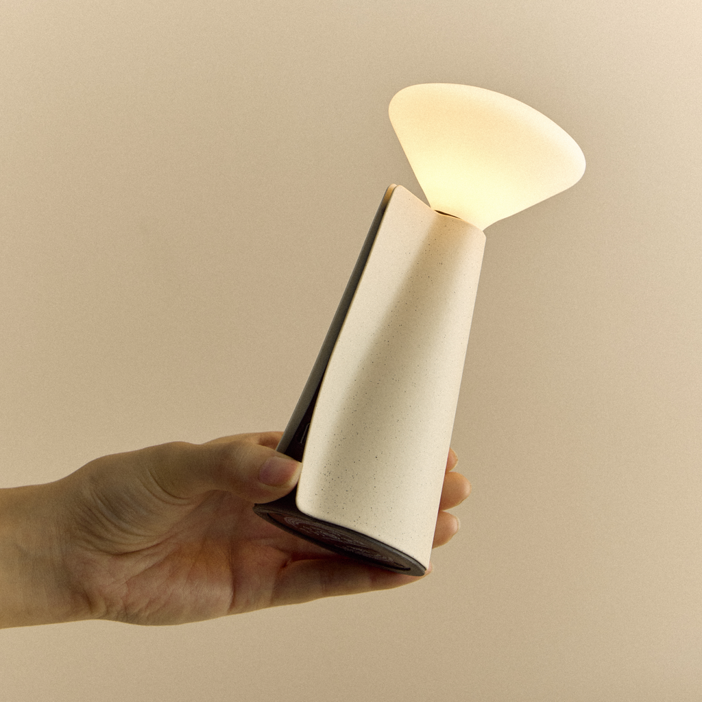 Tala Mantle Portable Lamp in Stone White - Set of 2 close-up detail of the finish (view 2)