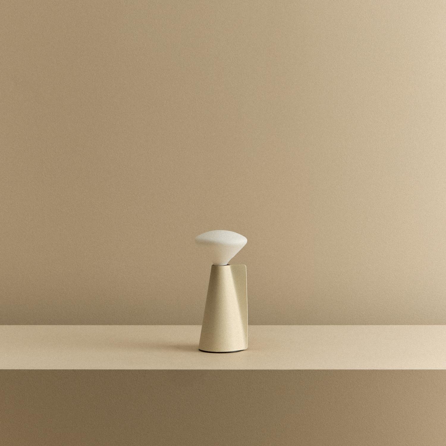 Tala Mantle Portable Lamp in Stone White shown unlit