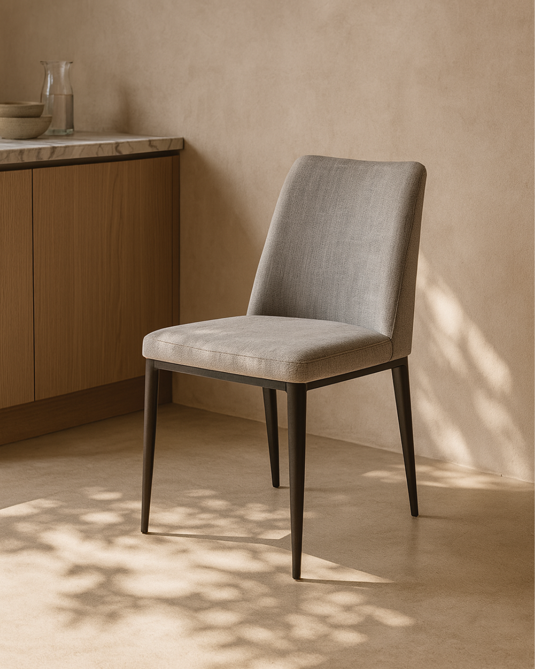 Tommy Franks Medici dining chairs in cool grey, set of two