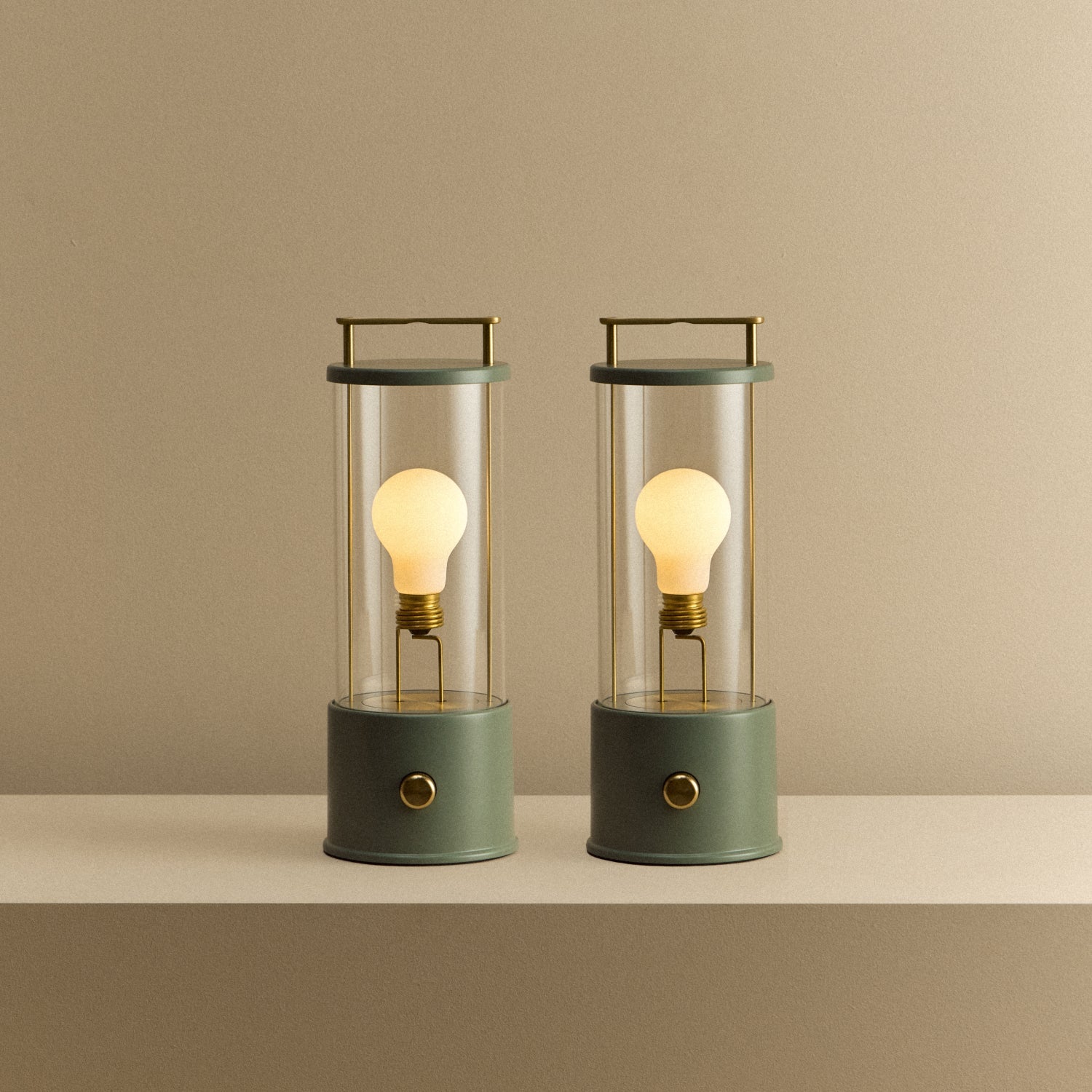Tala The Muse 1.0 Portable Lamp in Pleasure Garden Green - Set of 2 shown illuminated