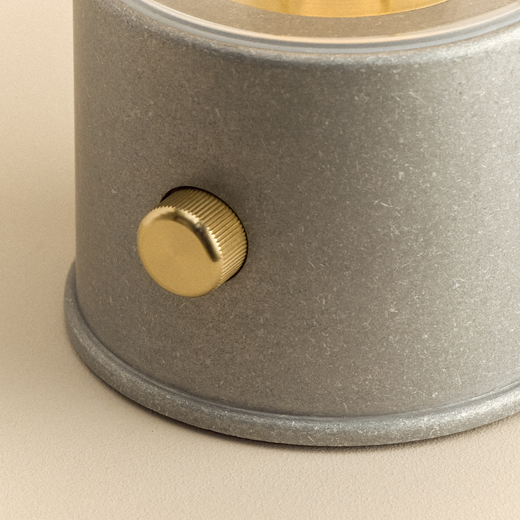 Tala The Rugged Muse Portable Lamp in Raw Aluminium close-up detail of the finish