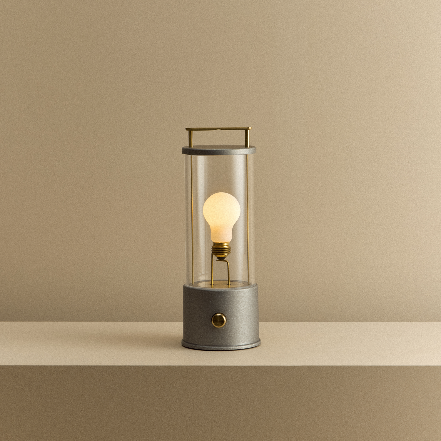 Tala The Rugged Muse 1.0 Portable Lamp in Raw Aluminium - Set of 2 shown illuminated (view 2)