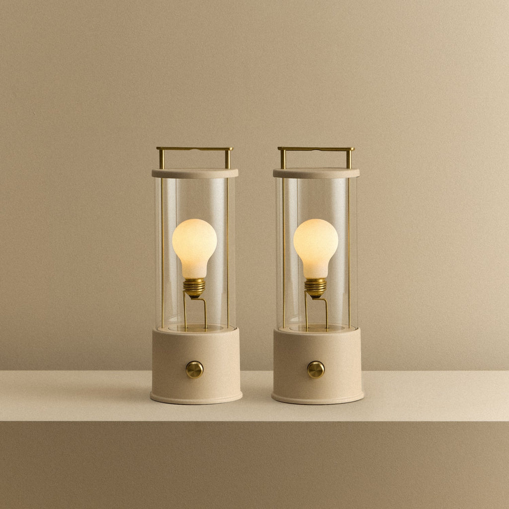 Tala The Muse 1.0 Portable Lamp in Setting Plaster Pink - Set of 2 shown illuminated