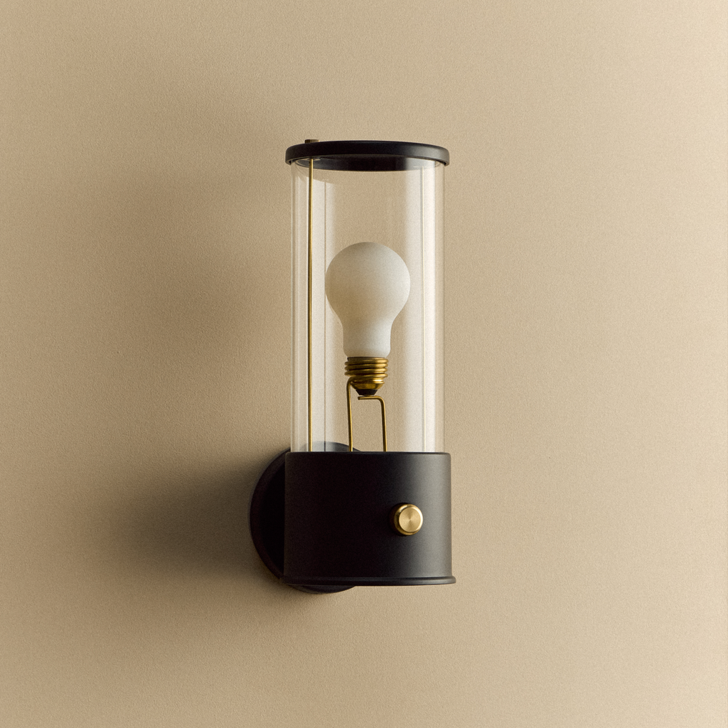 Tala The Muse Wall Light in Hackles Black shown unlit