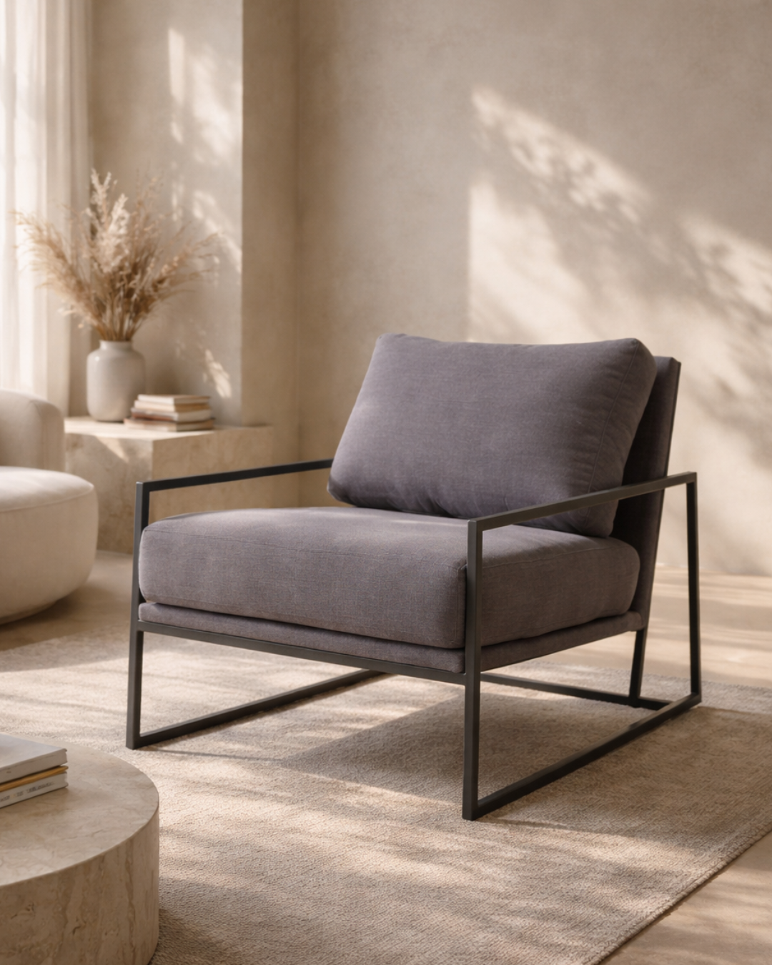 Tommy Franks Newell lounge chair in charcoal