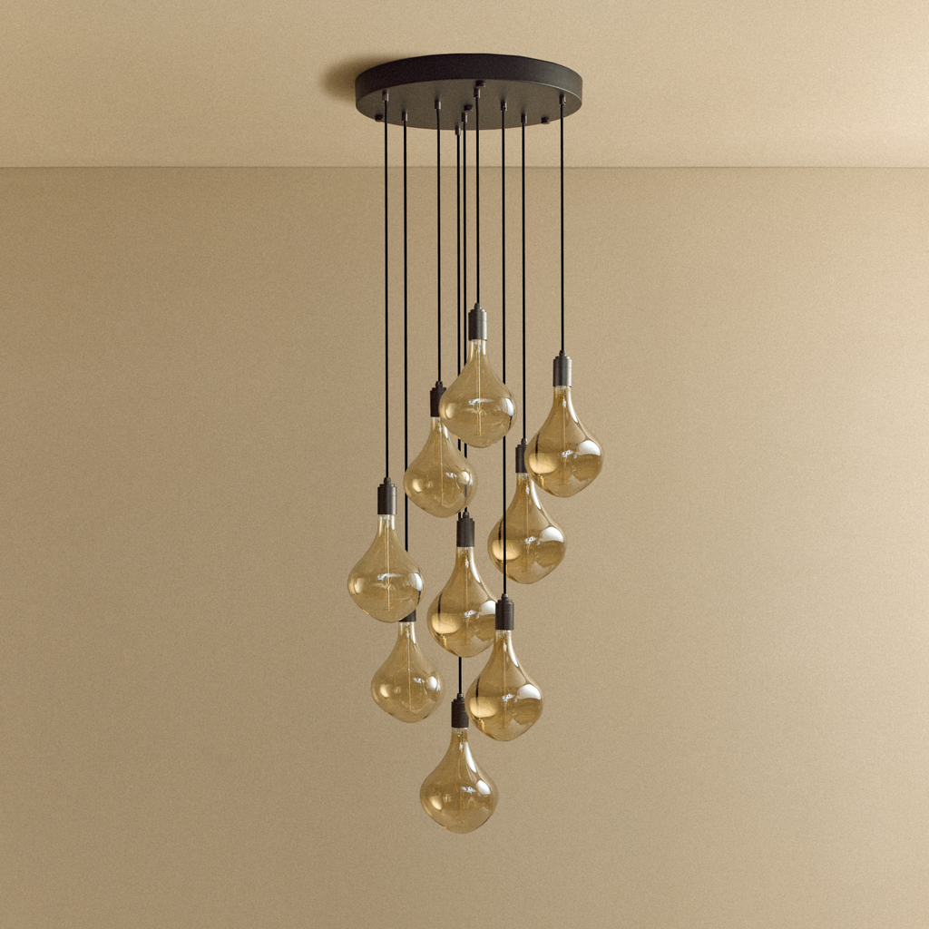 Tala Nine Pendant in Graphite + Voronoi II shown unlit