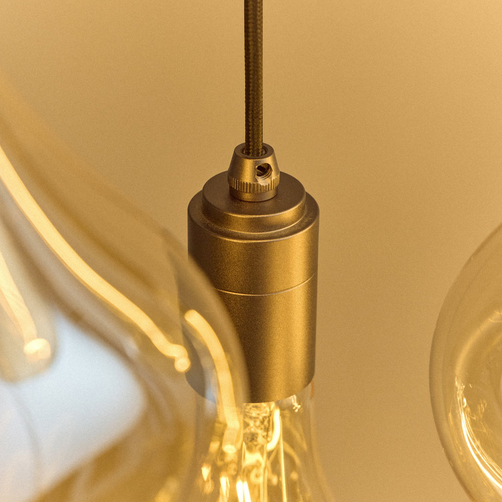 Tala Triple Pendant in Graphite + Voronoi III close-up detail of the finish
