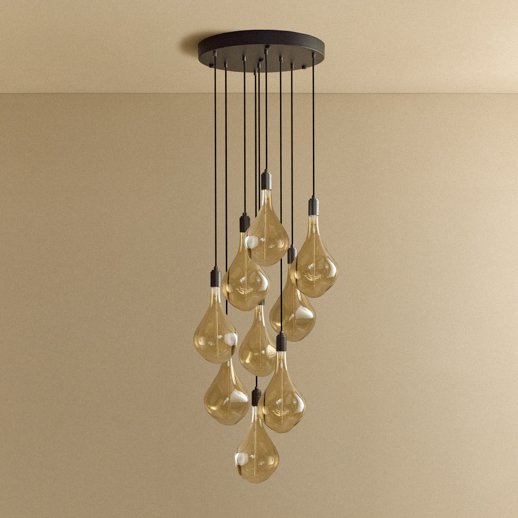 Tala Nine Pendant in Graphite + Voronoi III shown unlit