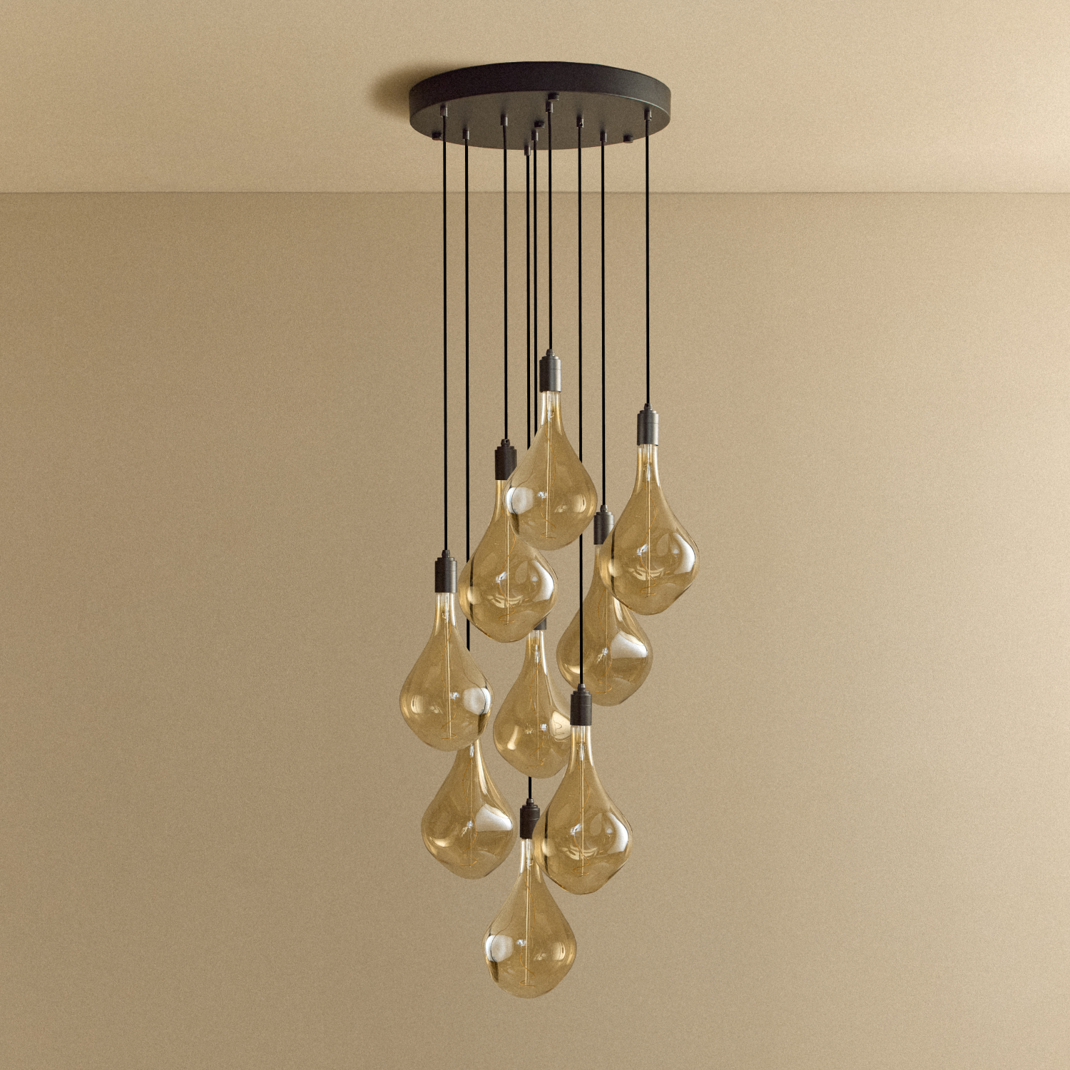 Tala Nine Pendant in Graphite + Voronoi III shown unlit