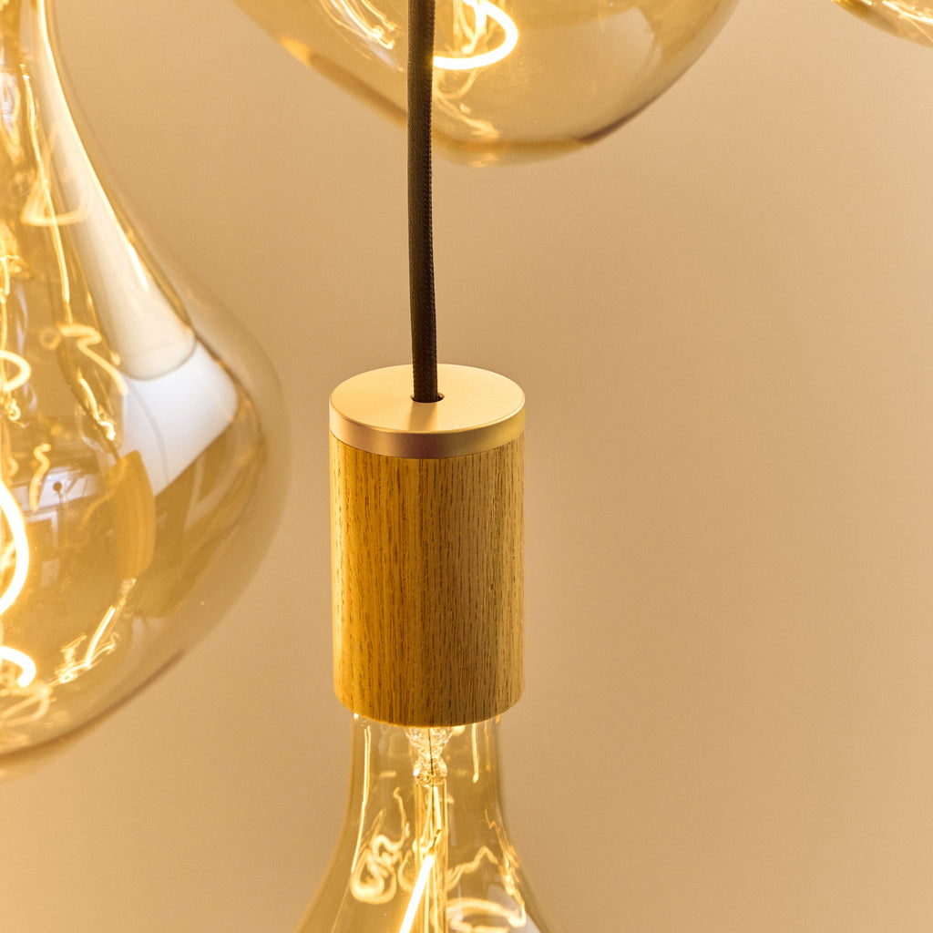Tala Voronoi I Pendant Light in Oak close-up detail of the finish