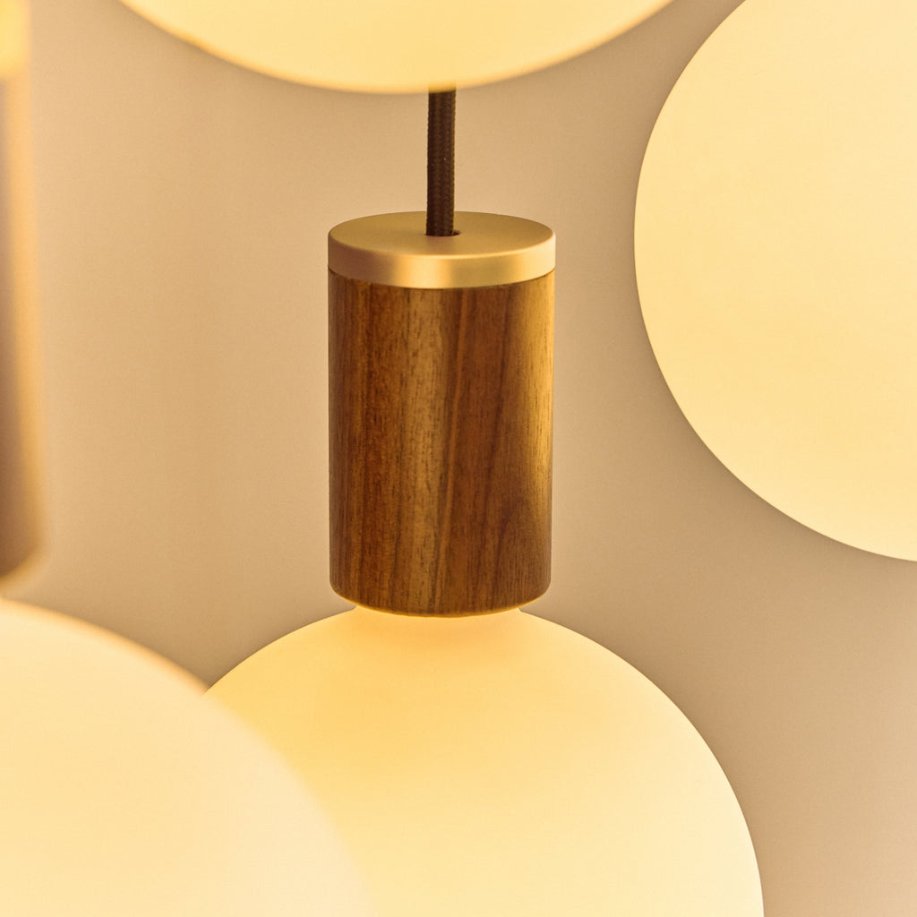 Tala Gaia Pendant Light in Walnut close-up detail of the finish