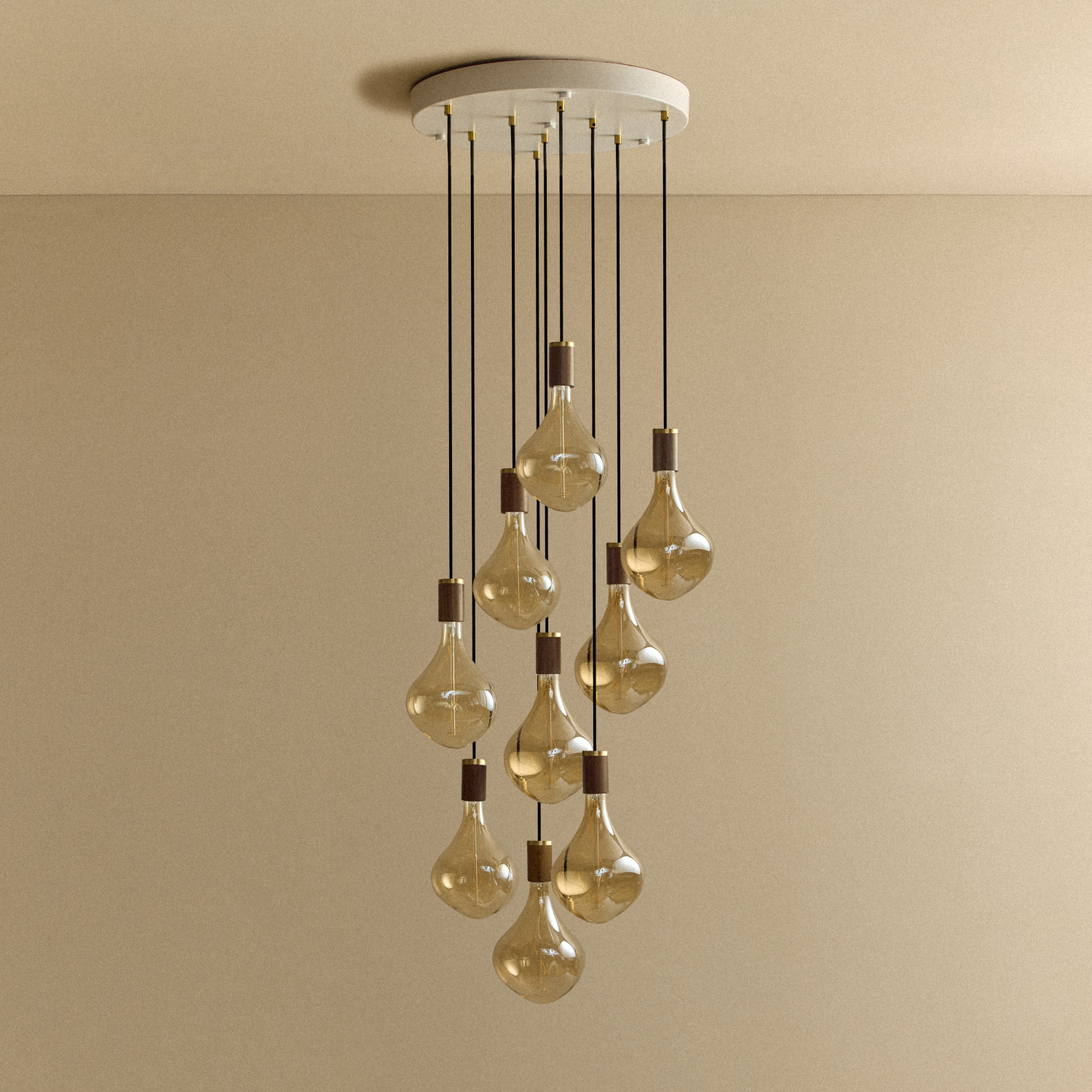 Tala Nine Pendant in Walnut + Voronoi II shown unlit