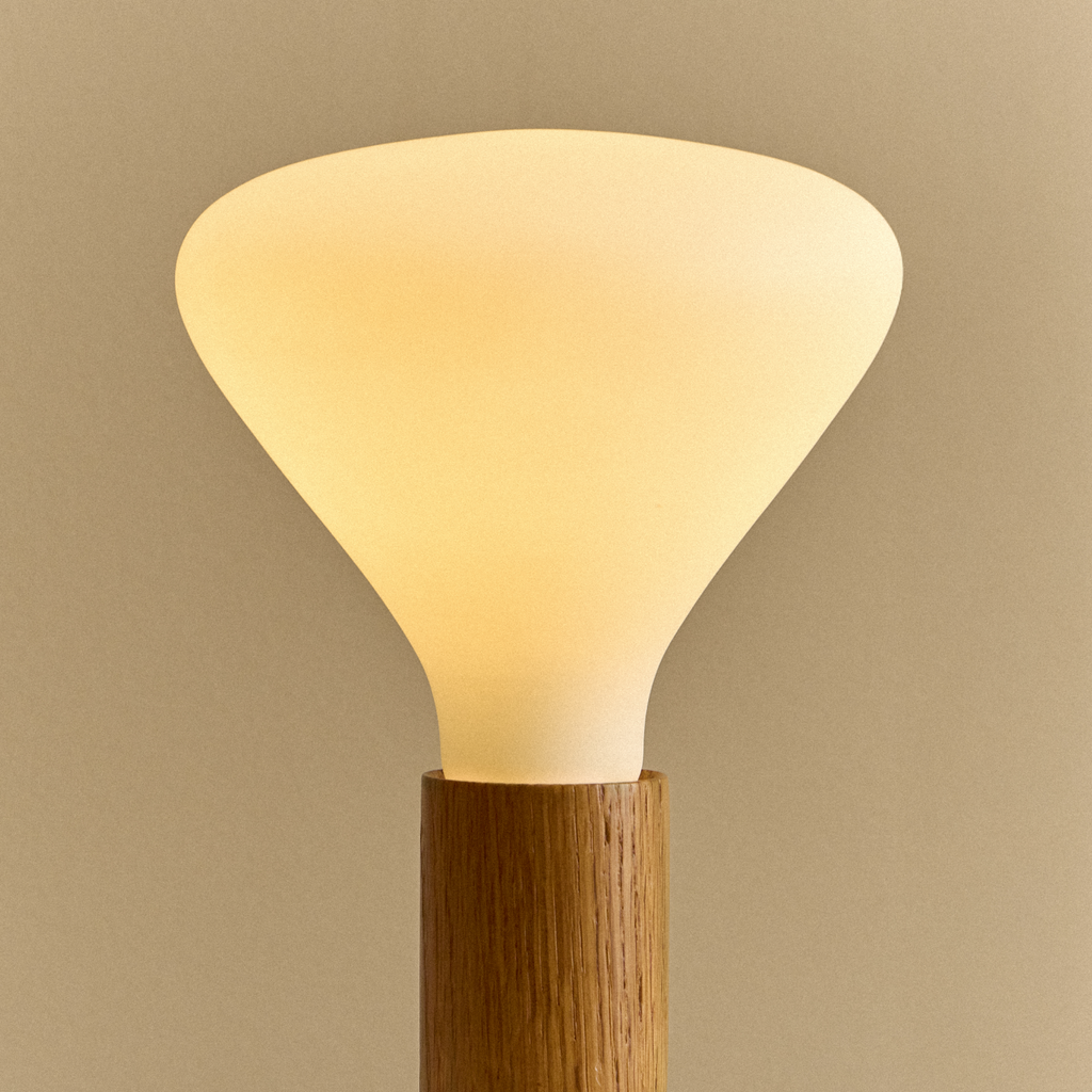 Tala Knuckle Table Lamp in Oak + Noma close-up detail of the finish (view 2)