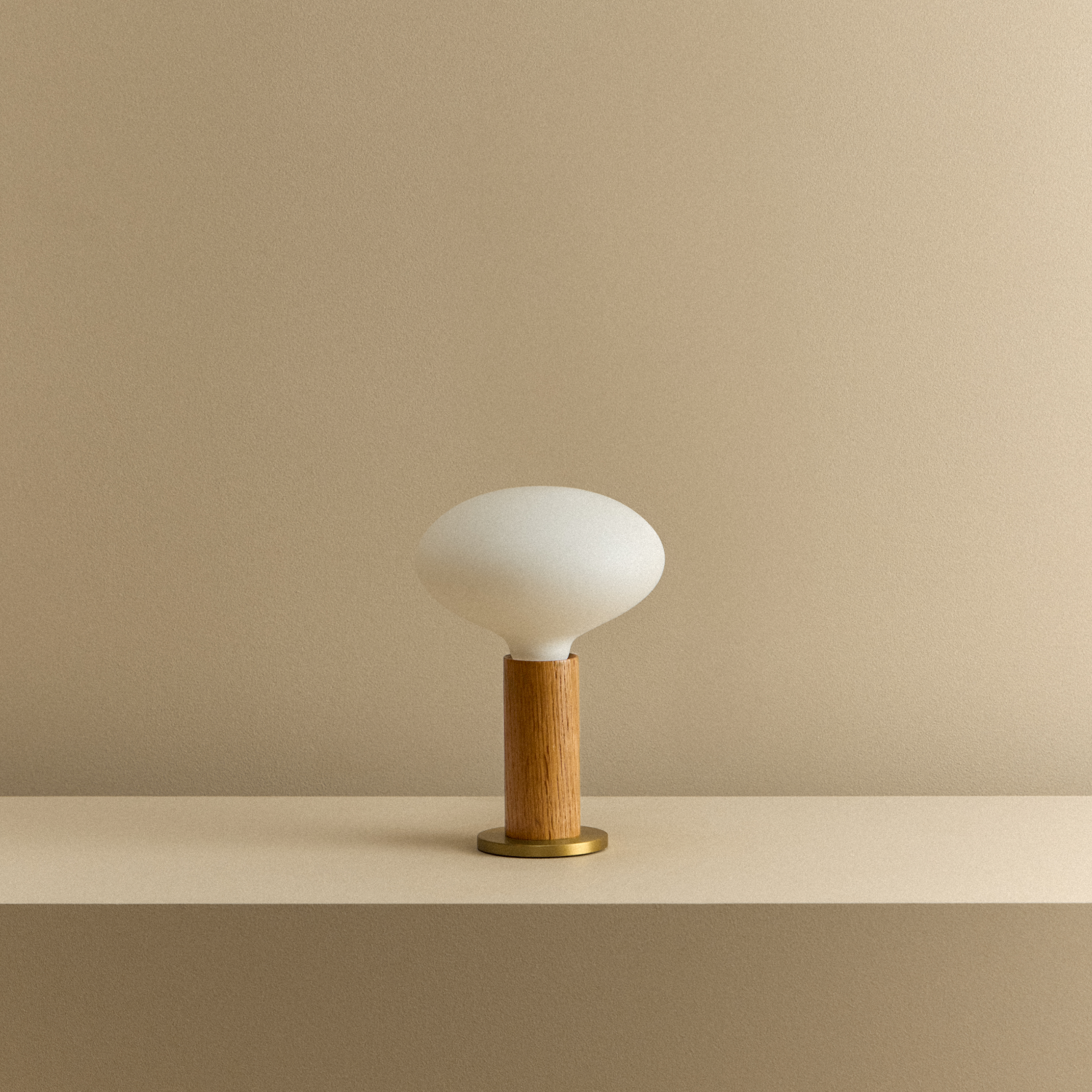 Tala Knuckle Table Lamp in Oak + Oval shown unlit