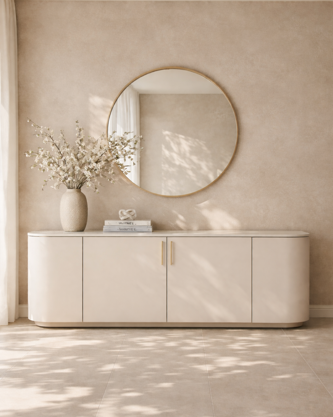 Tommy Franks Oakura buffet sideboard in matte beige