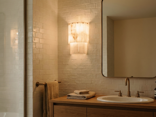 Araco Lumière Frozen Oryn natural alabaster wall light, alternate view