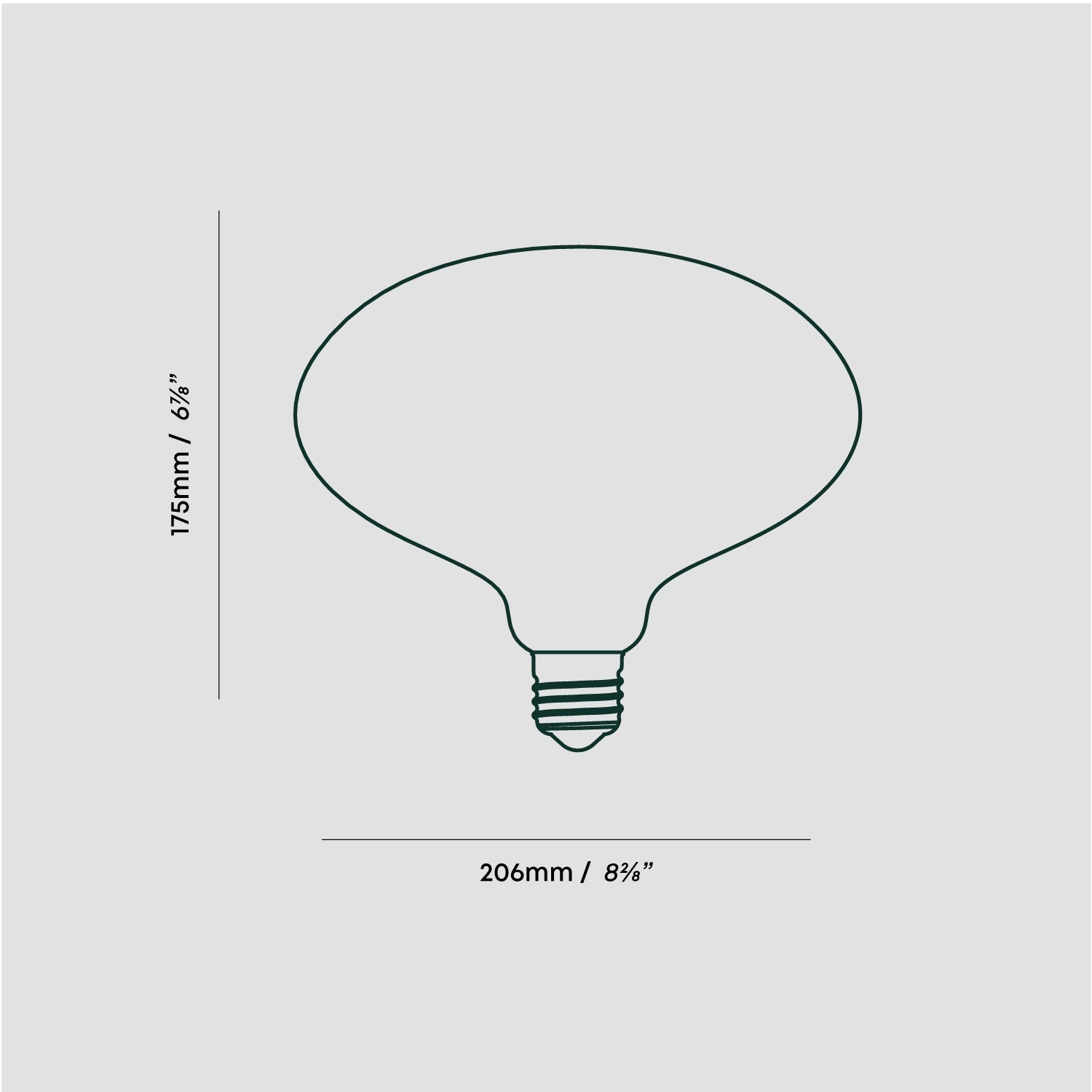 Tala Oval II Plug-In Pendant in Brass dimensions diagram