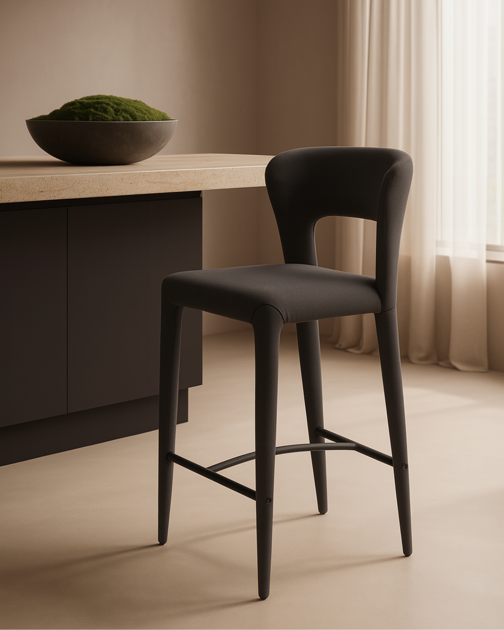 Tommy Franks Pari I bar stool in Luxe Cinder Grey