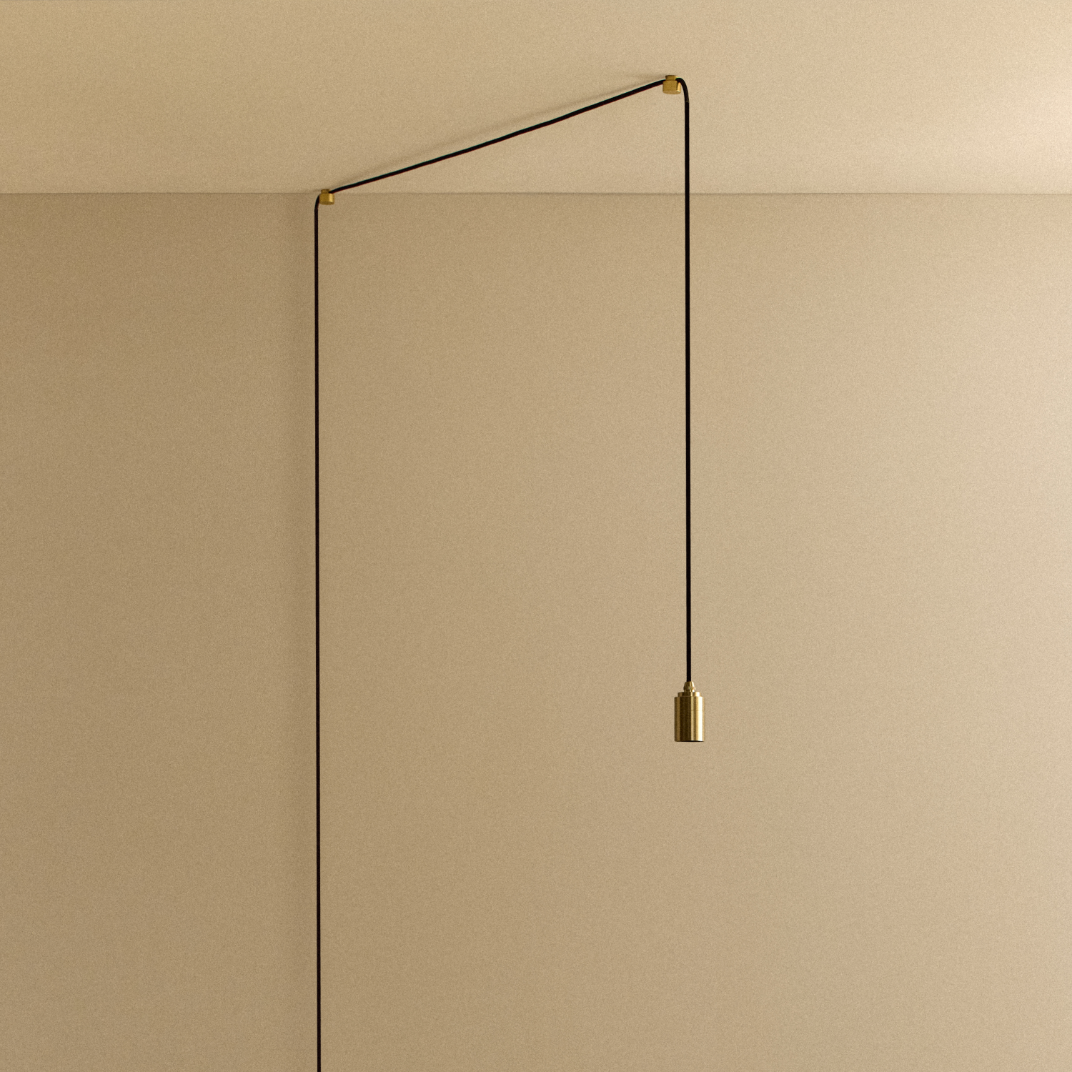Tala Plug-In Pendant in Brass fixture shown without a bulb