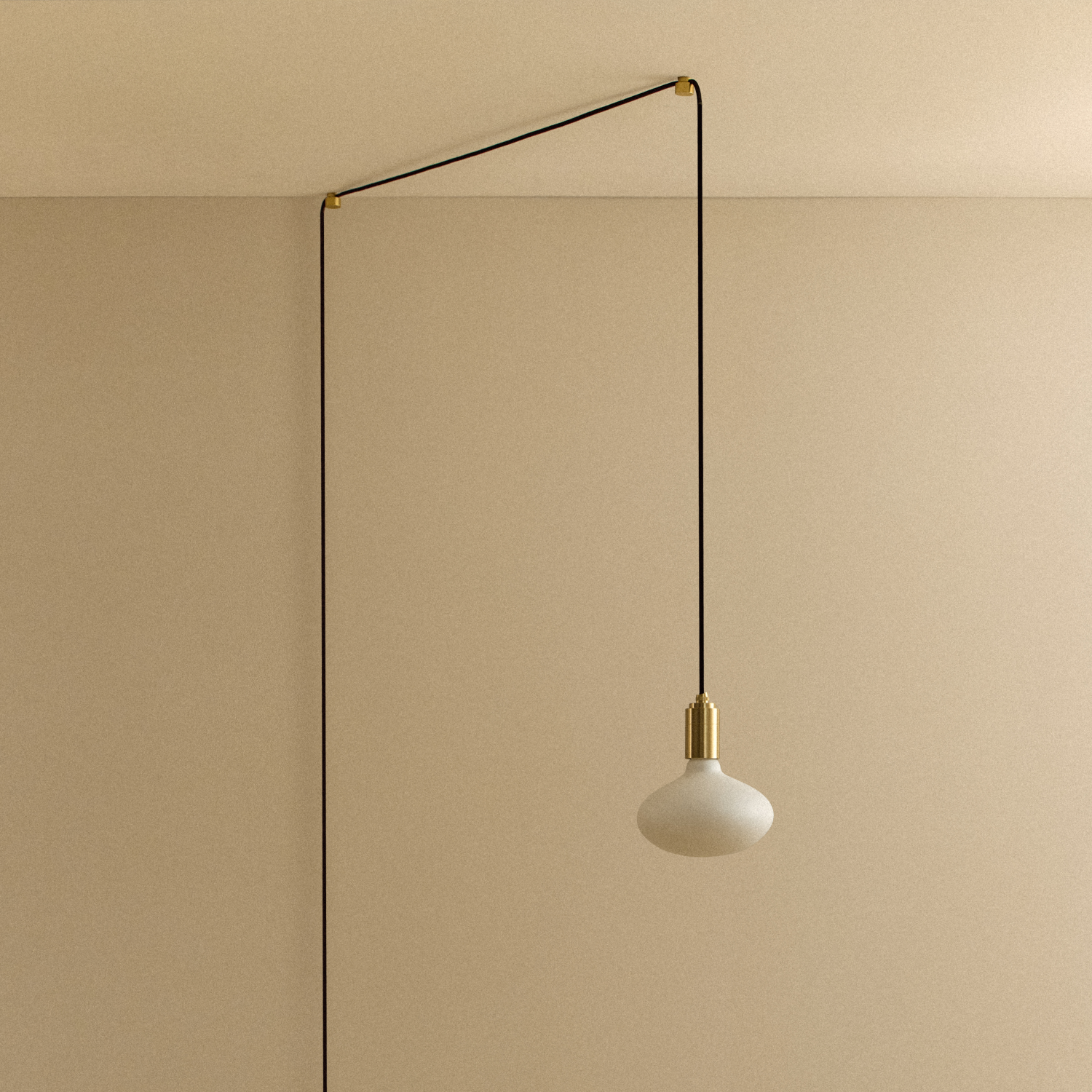 Tala Oval Plug-In Pendant in Brass shown unlit