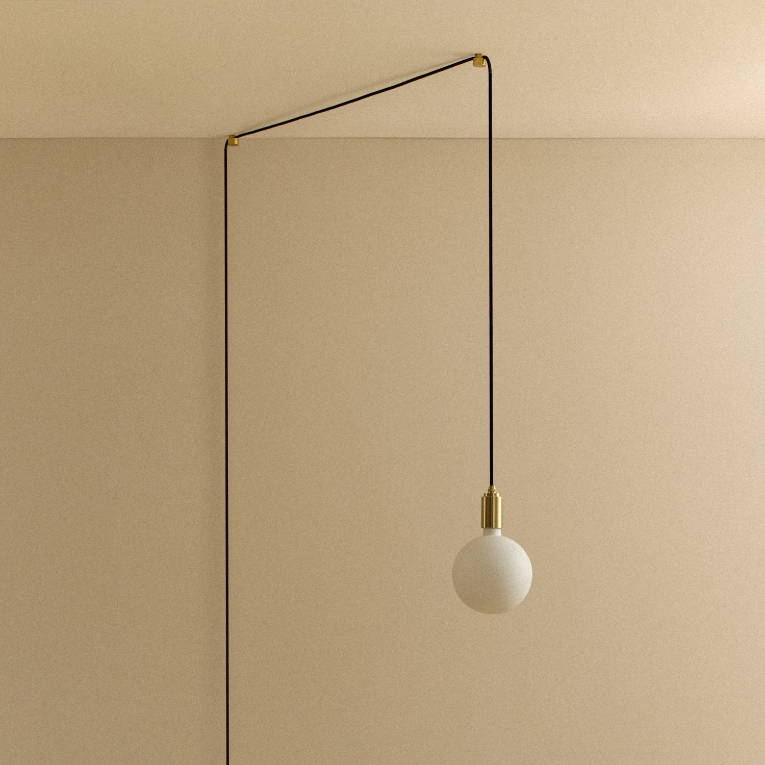 Tala Sphere IV Plug-In Pendant in Brass shown unlit
