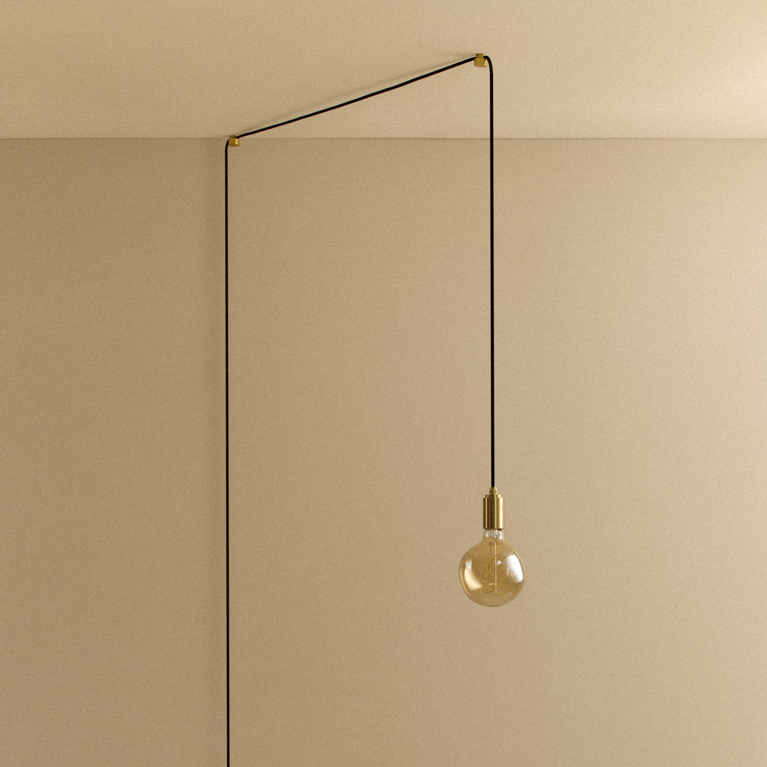 Tala Voronoi I Plug-In Pendant in Brass shown unlit