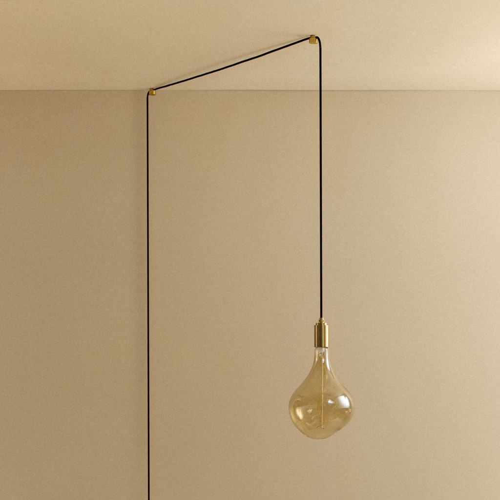 Tala Voronoi II Plug-In Pendant in Brass shown unlit