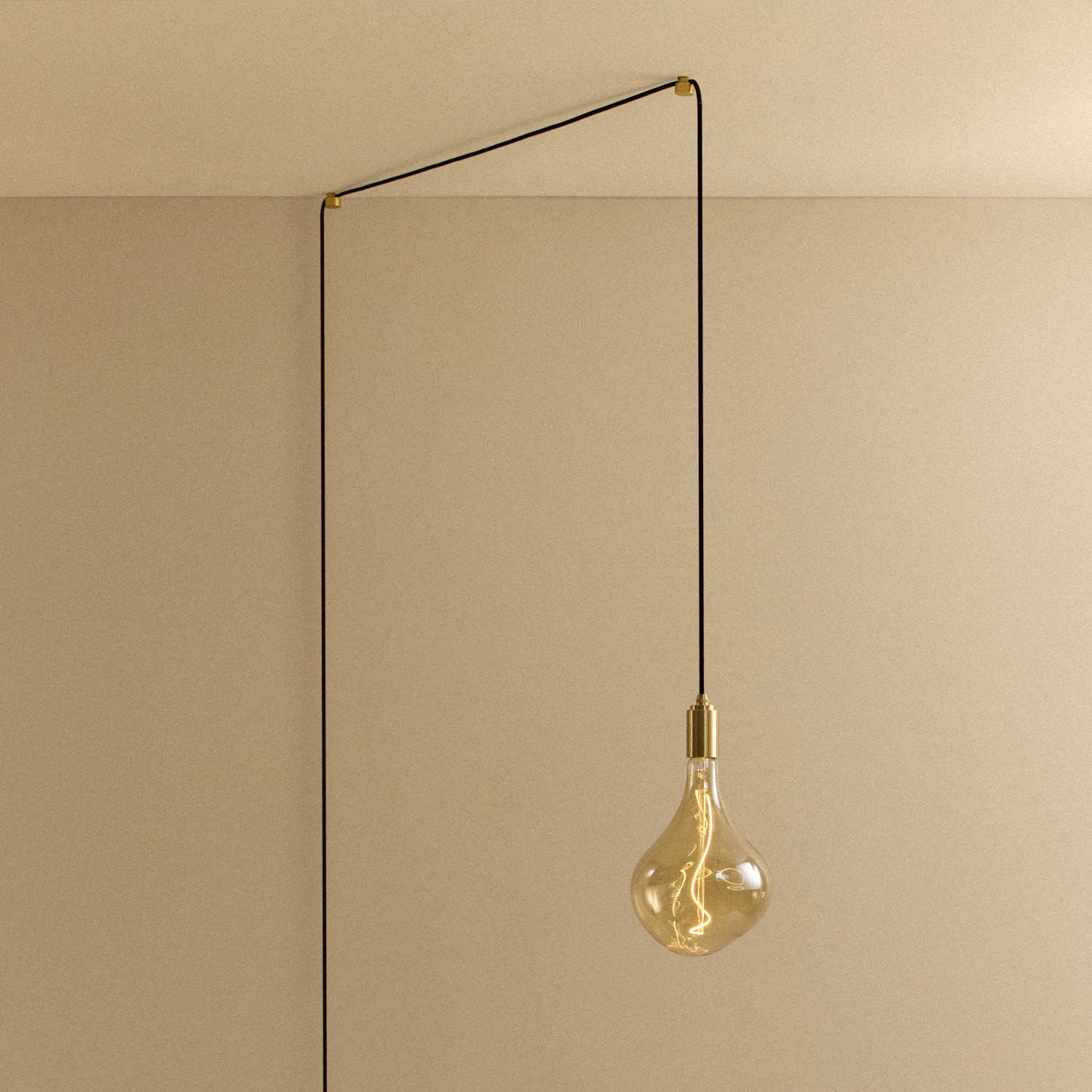 Tala Voronoi II Plug-In Pendant in Brass shown illuminated