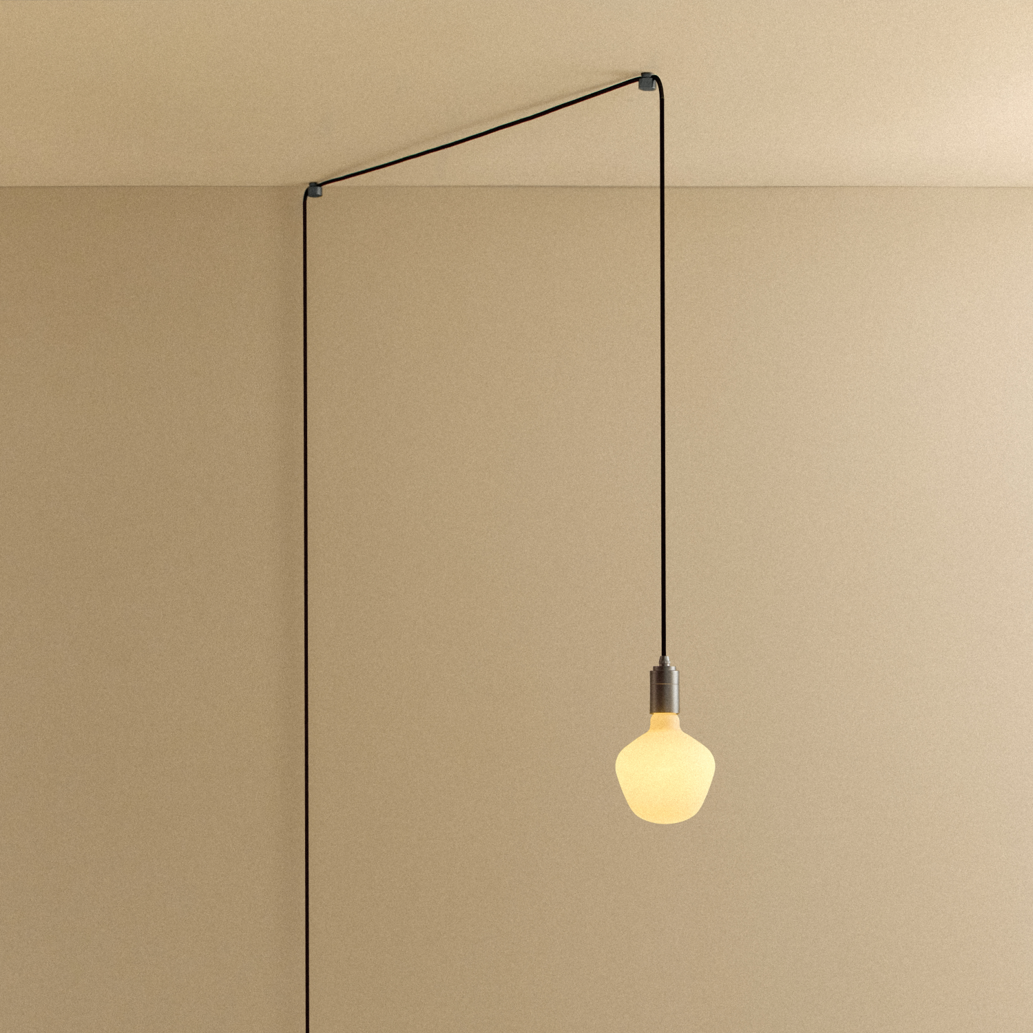 Tala Enno Plug-In Pendant in Graphite shown illuminated