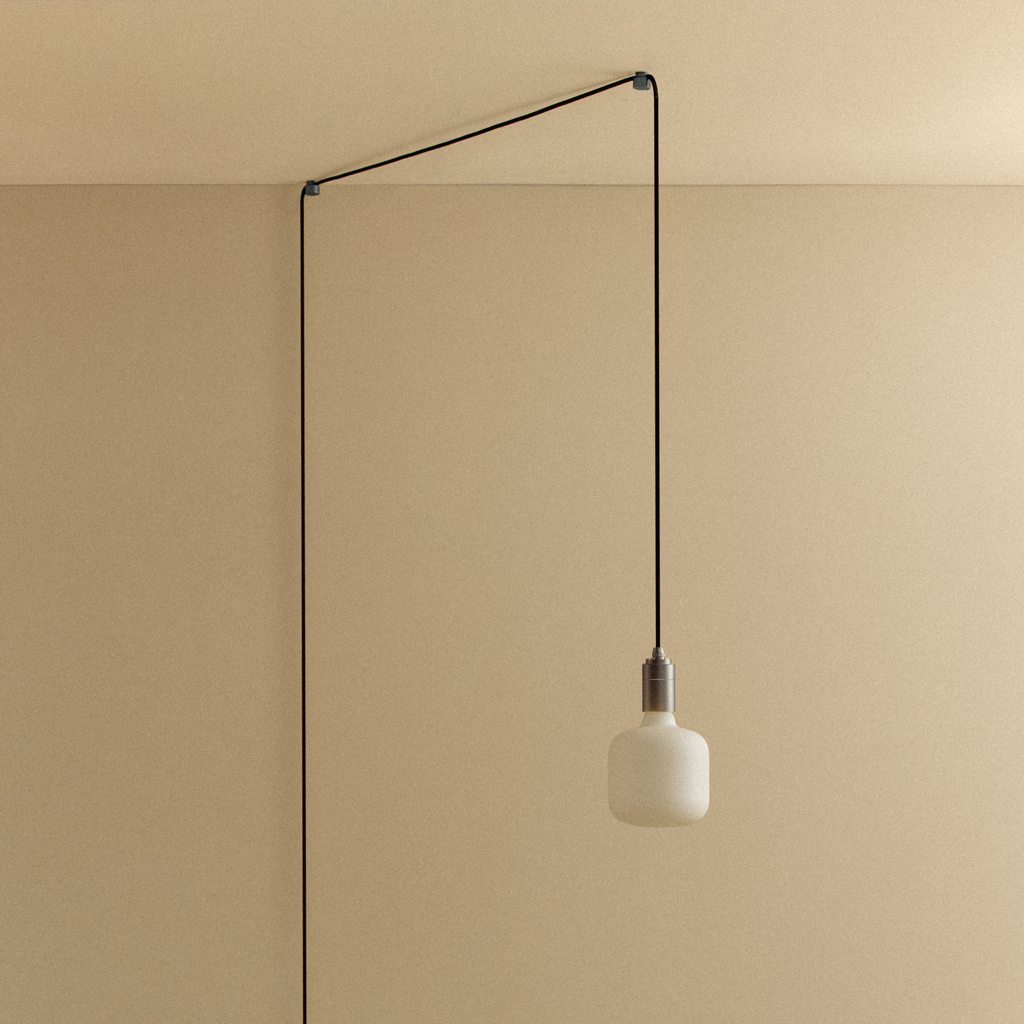 Tala Oblo Plug-In Pendant in Graphite shown unlit