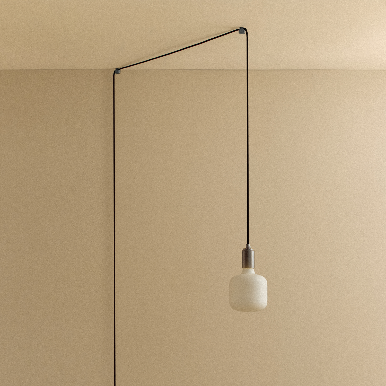 Tala Oblo Plug-In Pendant in Graphite shown unlit