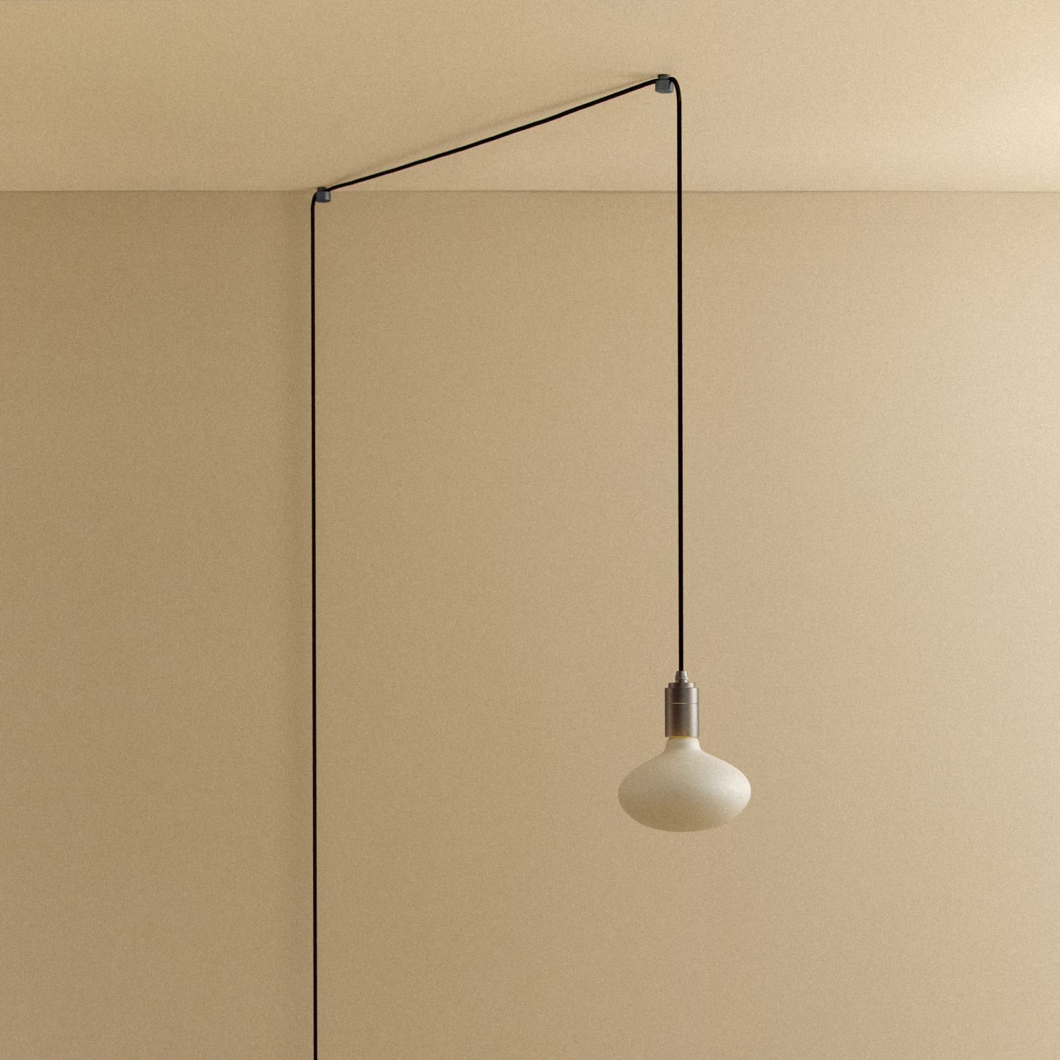 Tala Oval Plug-In Pendant in Graphite shown unlit