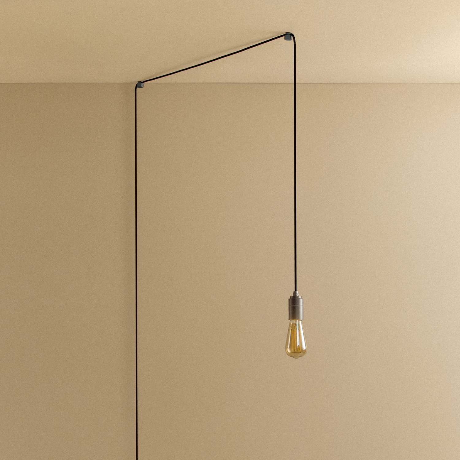 Tala Squirrel Cage Plug-In Pendant in Graphite shown unlit