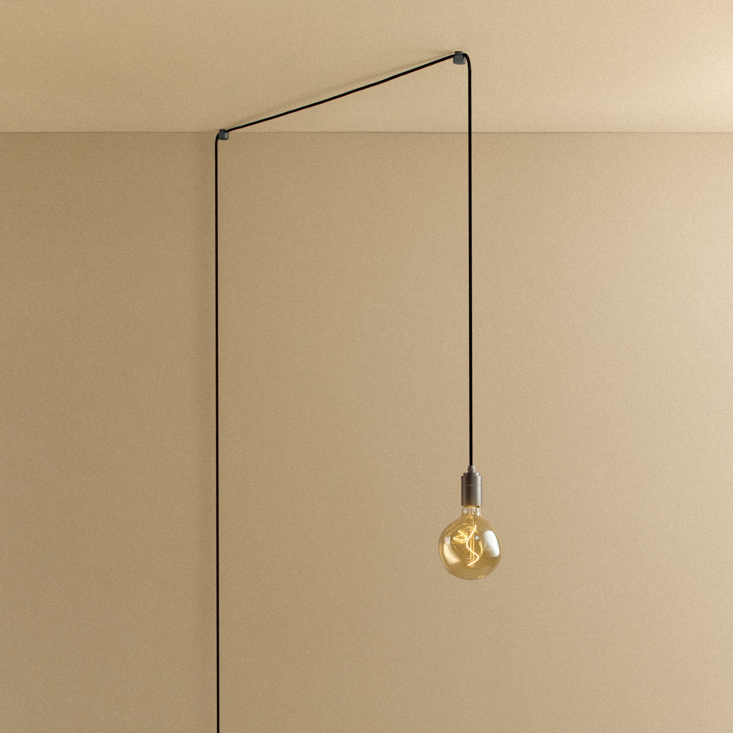 Tala Voronoi I Plug-In Pendant in Graphite shown illuminated